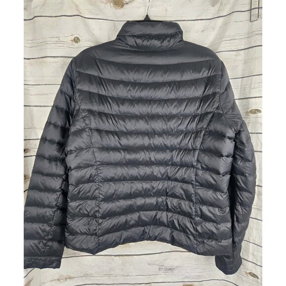 Lands End Women Black Down Puffer Vest Jacket XL 18 Down Fill Packable Full Zip - Picture 5 of 7